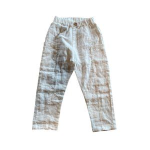 NWT 4-5 Zara Kids White Linen Cargo Pants